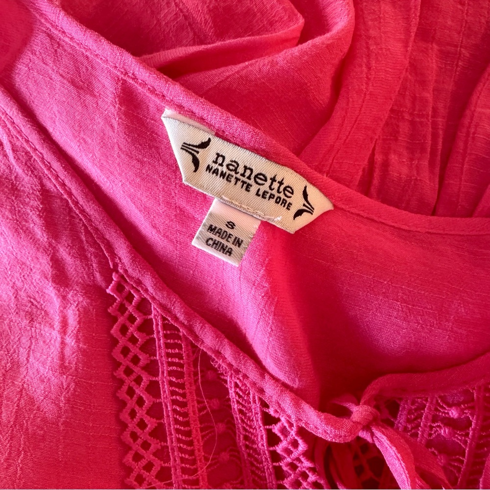 NWOT salmon pink Nanette Lepore blouse S - Picture 8 of 11